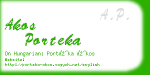 akos porteka business card